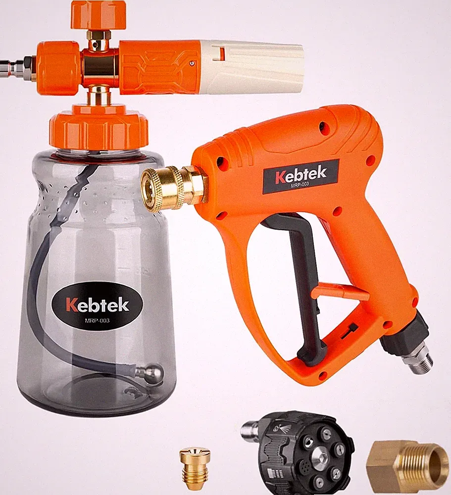 Car Pressure Washer with Foam Gun 5200 PSI, Heavy Duty Brass Snow Foam Cannon Ki