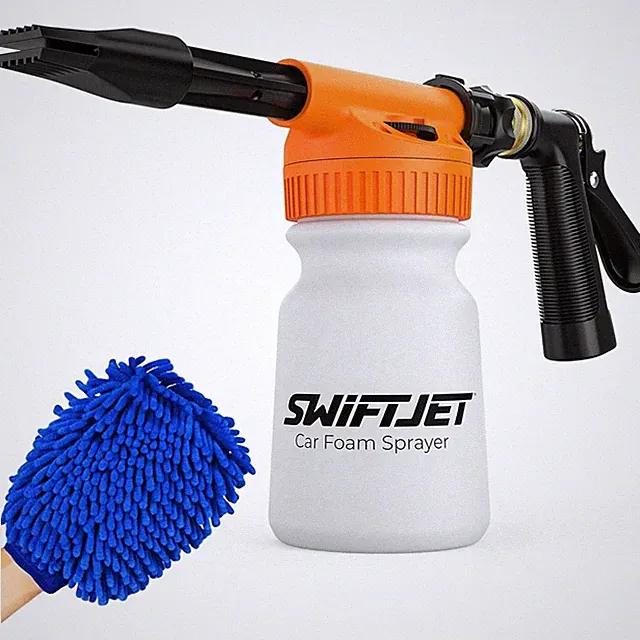 Car Wash Foam Gun Cannon Pressure Washer + Microfiber Wash Mitt Kit