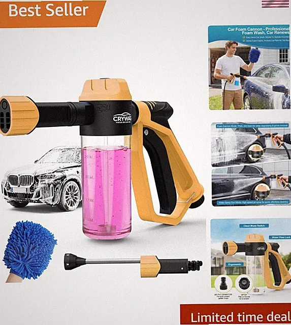 Car Wash Foam Gun for Garden Hose, Foam Cannon Car Wash Kit with Microfiber W...
