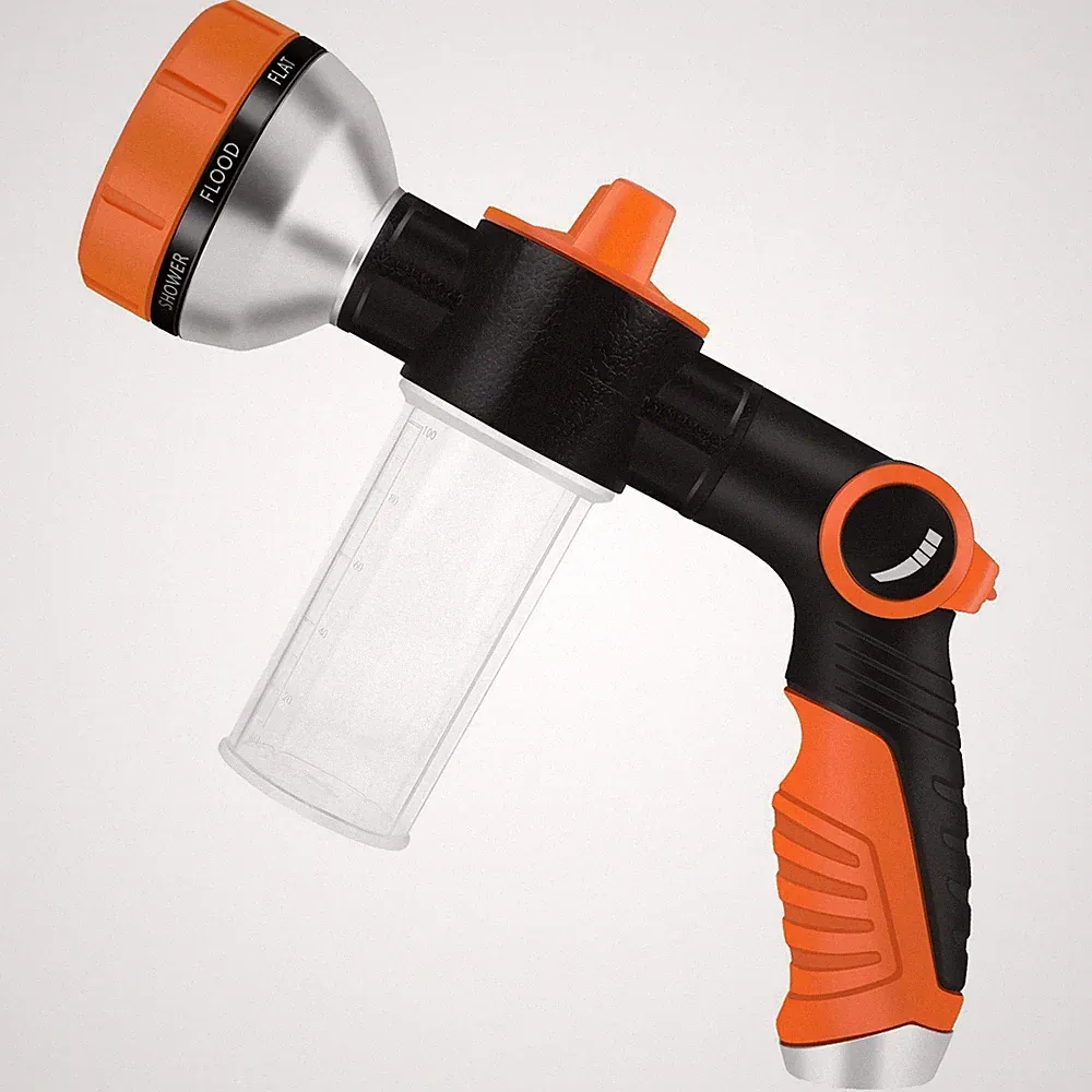 Car Wash Foam Gun High Pressure Water Garden Hose Nozzle Soap Foam Sprayer BK/OR