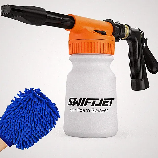 Car Wash Foam Gun + Microfiber Wash Mitt - Foam Cannon Works with Any Soap -...