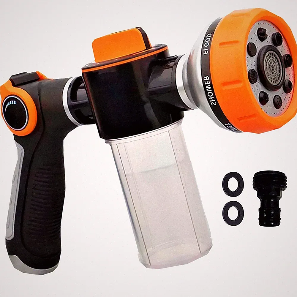 Car Wash High Pressure Garden Hose Nozzle with Soap Dispenser – Heavy Duty So...