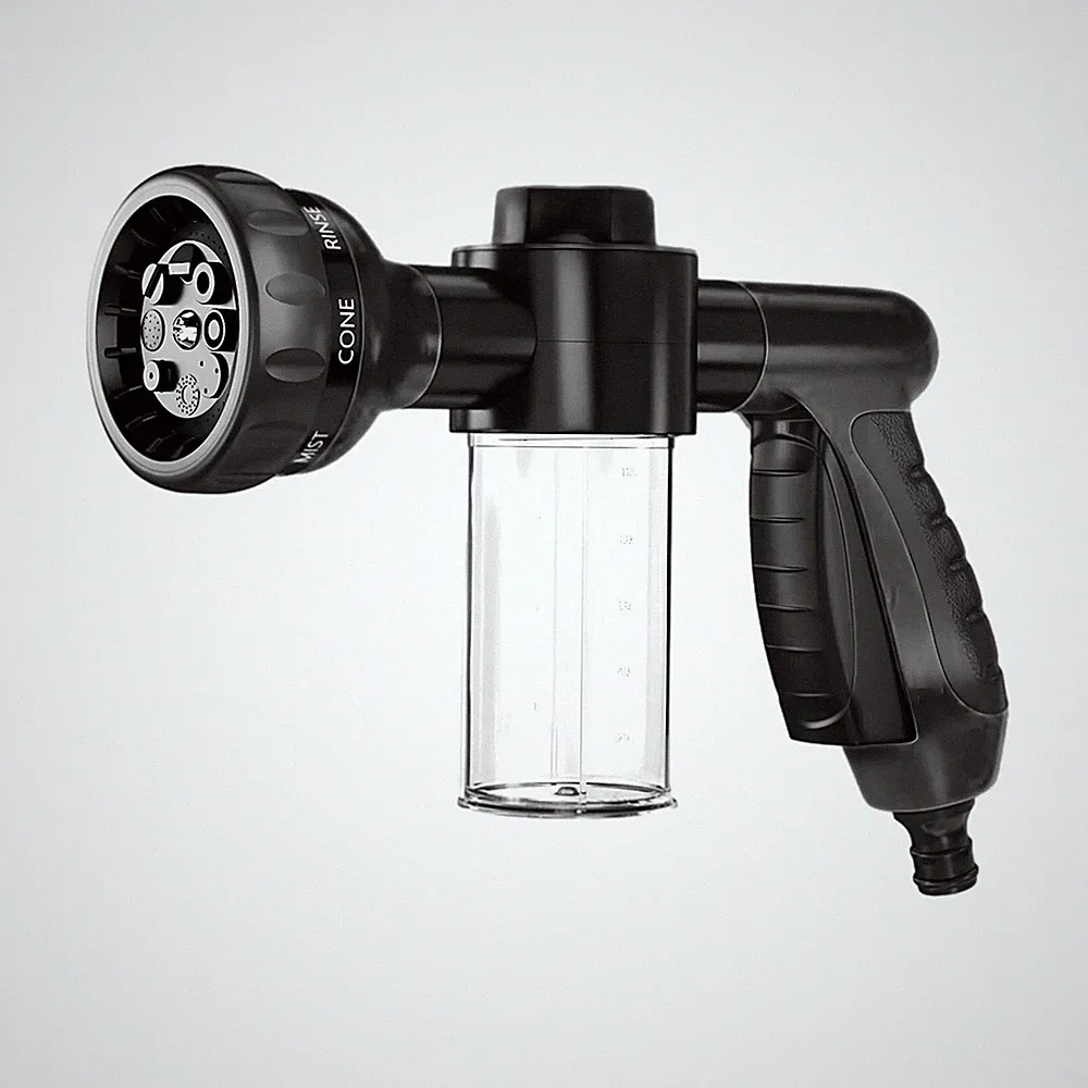 Car Wash Nozzle, High Pressure 8 Adjustable Patterns Sprayer with Soap Dispen...