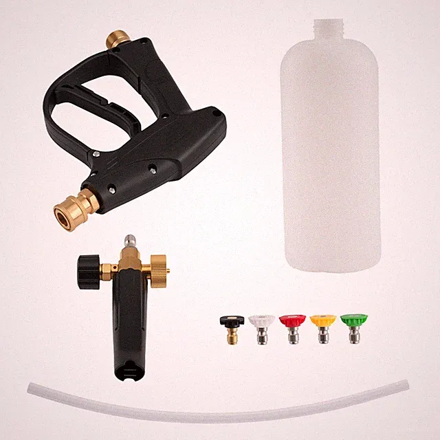 Car Wash Snow Foam Gun Kit 1/4" Pressure Washer Soap Lance with 5 Nozzle Tips