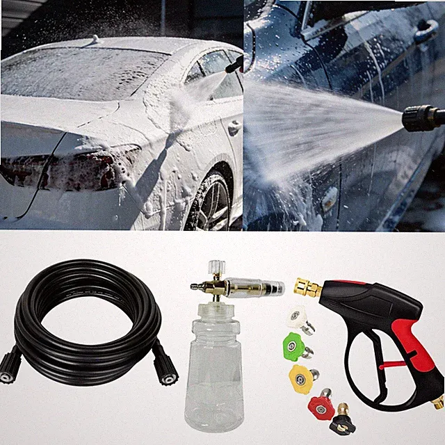 Car Washer Gun Foam Sprayer Cannon with Nozzles Hose for Car Washing Home Garden