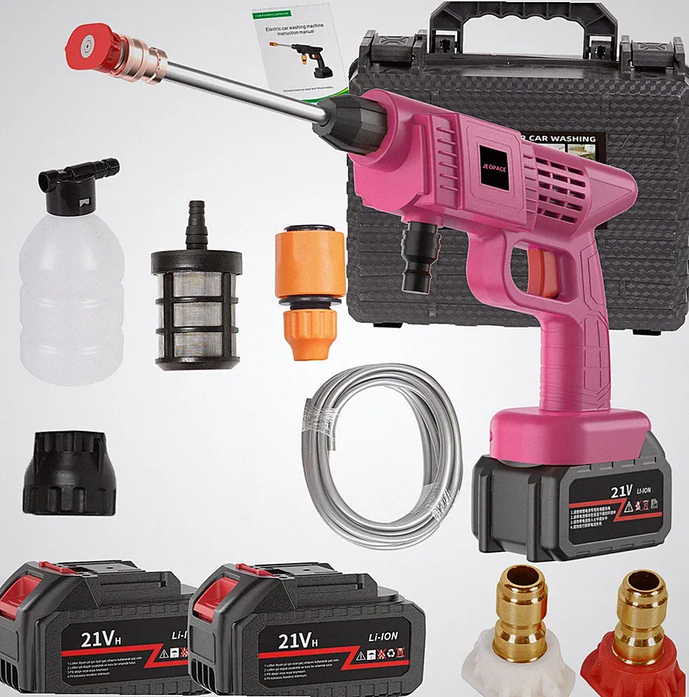 Car Washing Tool Kit 21V Cordless Handheld Pressure Washer with 2 Batteries