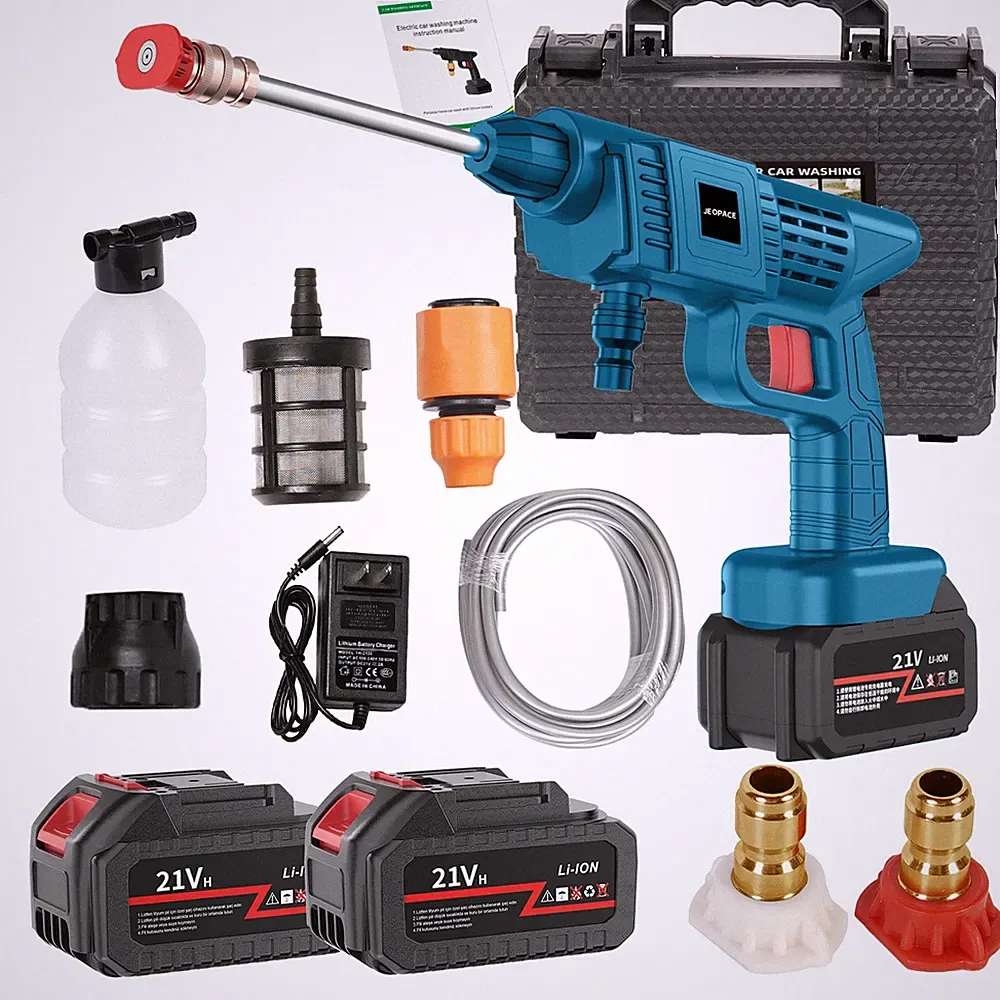 Car Washing Tool Kit 21V Cordless Handheld Pressure Washer with 2 Batteries