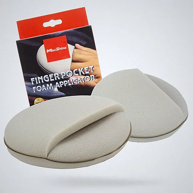 Car Wax Applicator, Finger Pocket Foam, 3.5 Inch, 2-Pack | Ergonomic Grip, No...