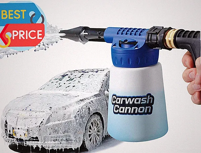 Carwash Cannon Foam Blaster Nozzle for Car Truck Boat & More 5 Spray Setting