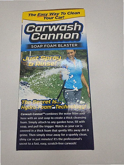 Carwash Cannon Soap Foam Blaster Nozzle Gun for Car Truck Boat, works w any soap