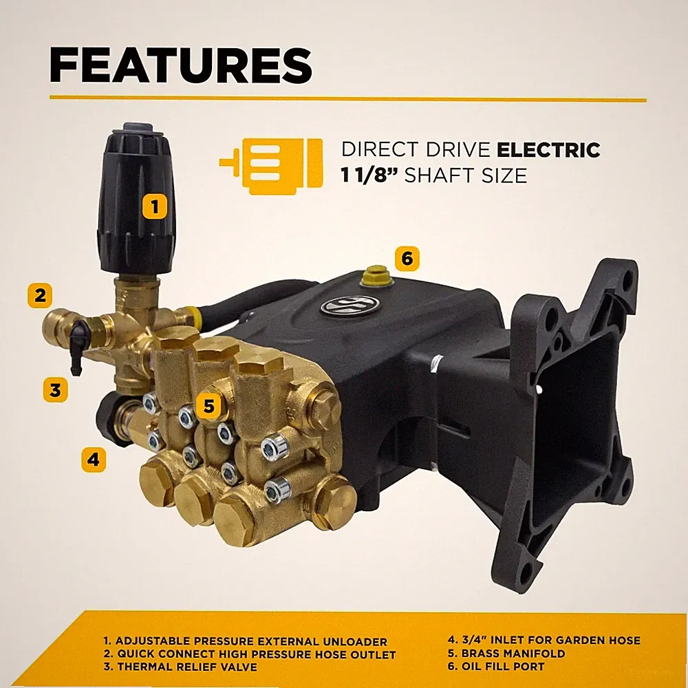 Centurion P6 Direct Drive Triplex 3500PSI 4.0GPM Pressure Washer Pump