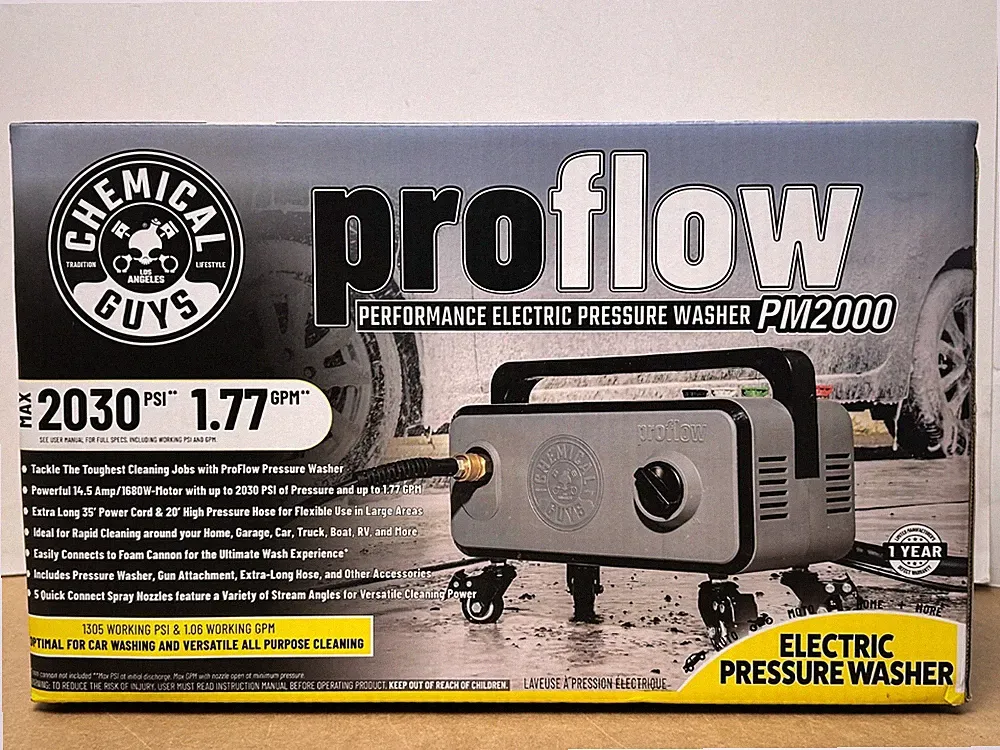 Chemical Guys ProFlow PM2000 Performance Electric Pressure Washer - NEW IN BOX!