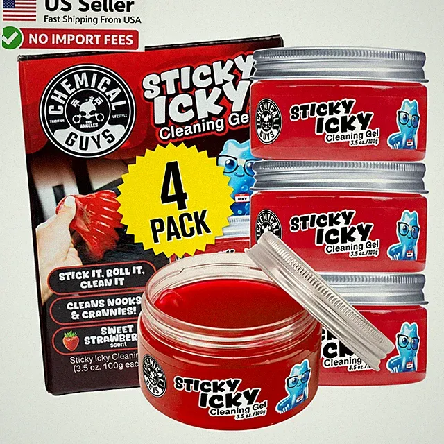 Chemical Guys Sticky Icky Car Cleaning Gel Strawberry Dust Cleaner 4 Pack USA
