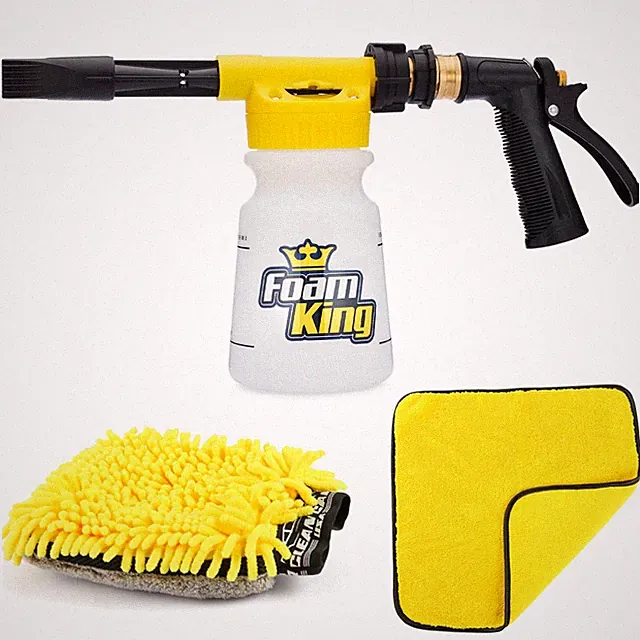 Clean Car USA Foam King™ Car Wash Foam Gun Microfiber Mitt, Garden Hose Atta...