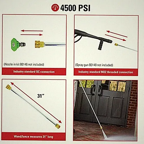 Cleaning 80479 Universal 31-Inch Pressure Washer Wand for Cold Water Use Simpson