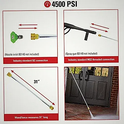 Cleaning 80479 Universal 31-Inch Pressure Washer Wand for Cold Water Use Simpson