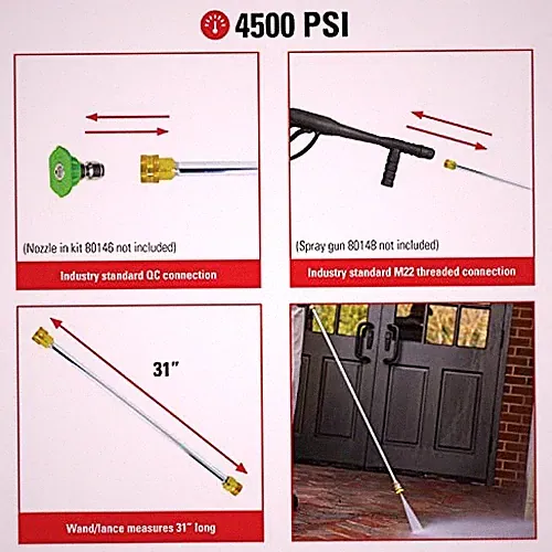Cleaning 80479 Universal 31-Inch Pressure Washer Wand for Cold Water Use Simpson
