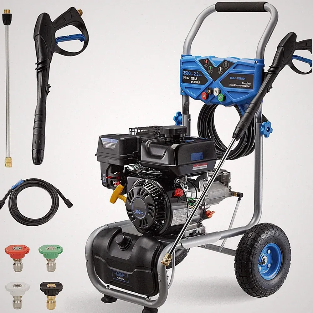 Cold Water Gas Pressure Washer Gas Powered Washer 3500PSI 2.3GPM 209cc Soap Tank