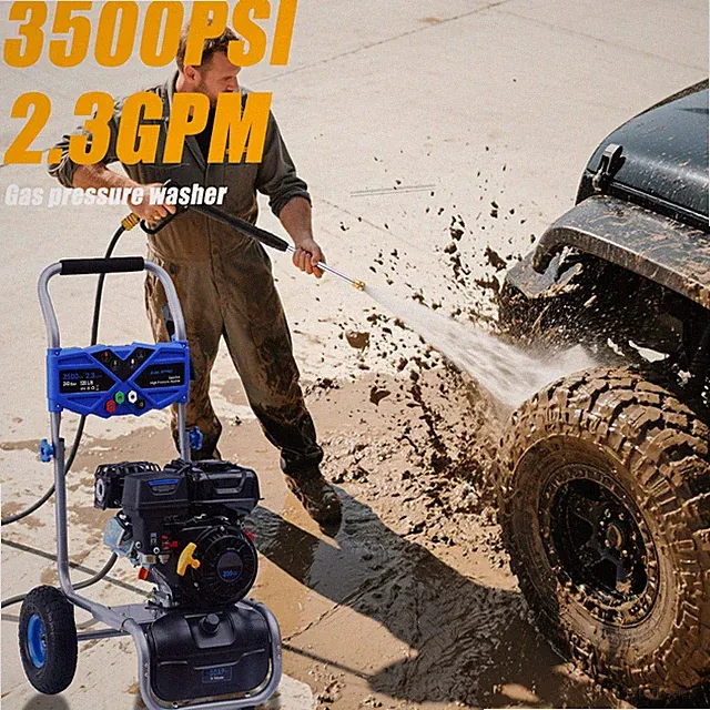 Cold Water Pressure Washer 3500PSI 2.3GPM Gas Powered Washer 209cc 4Nozzles Blue