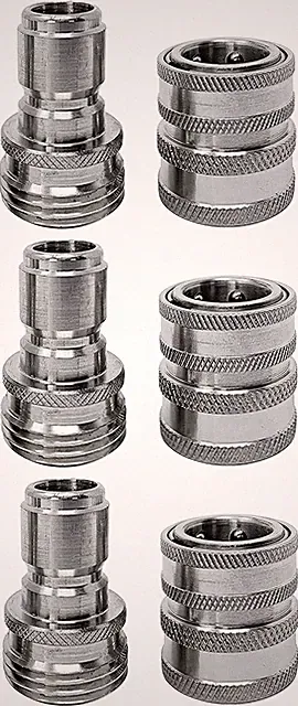 Commercial‑Grade High‑Pressure Coupling Kit,3/4in Quick‑Connect Hose Connectors