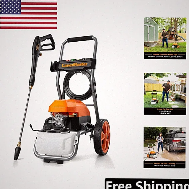 Compact 2300 PSI Electric Pressure Washer with XL Tank & 25-ft Hose for Easy Use