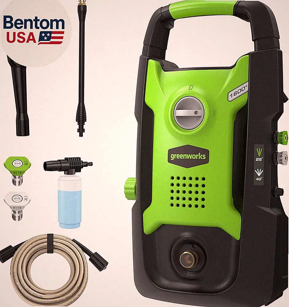 Compact Electric Pressure Washer, 1.2 GPM (CSA Certified, Lightweight, 20 FT Tan