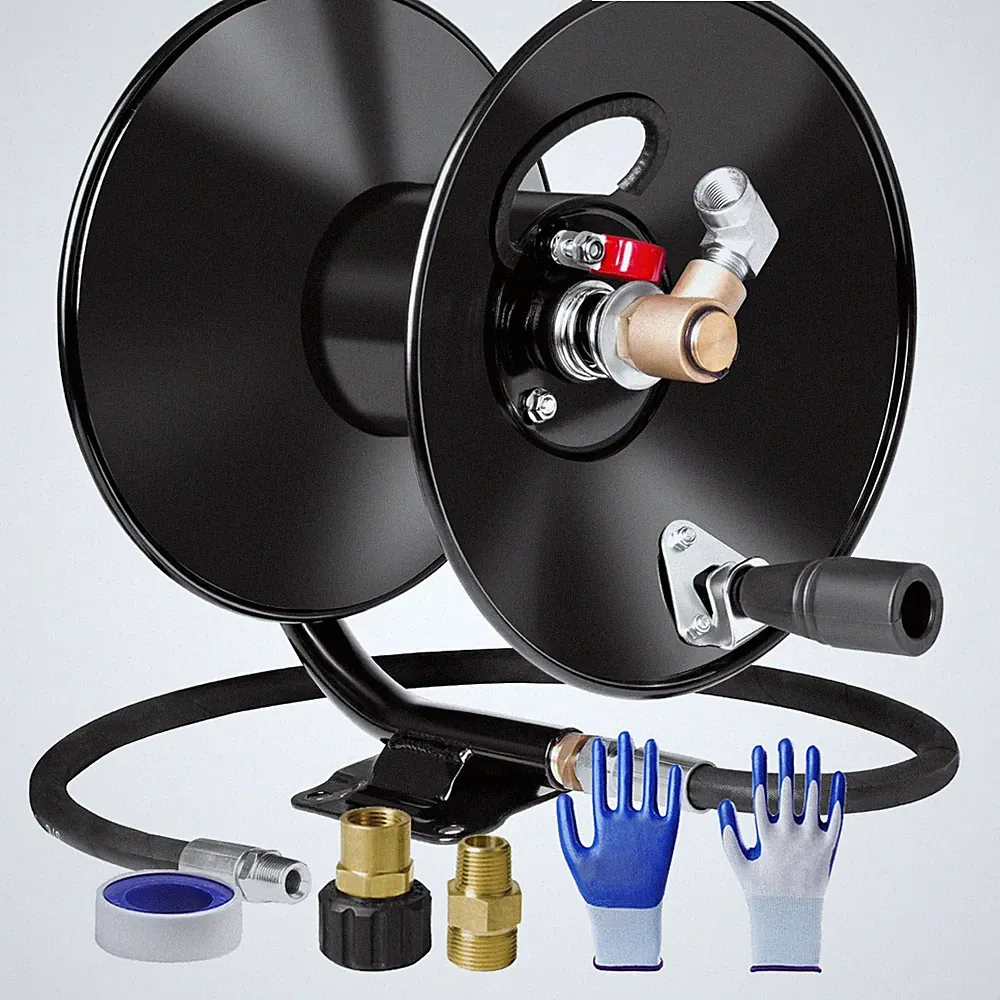 Compact Pressure Washer Hose Reel 50ftx3/8” / 65ftx1/4”, 4000PSI