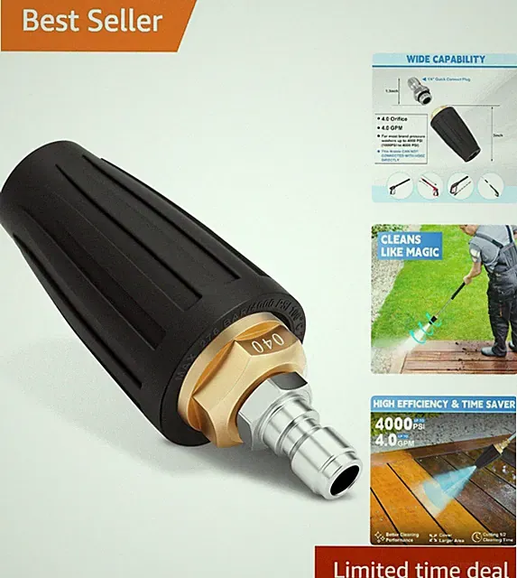 Compact Turbo Nozzle for 4000 PSI Pressure Washers - Powerfully Cleans Driveways