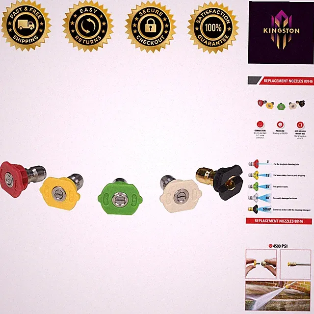 Complete All-in-One 4500 PSI Quick Connect Nozzle Set for Efficient Cleaning