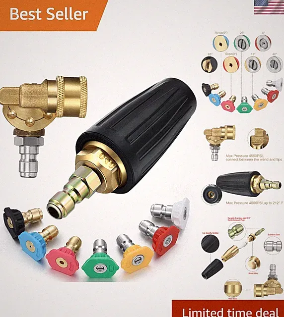 Complete Pressure Washing Kit: 4000 PSI Nozzle, 4500 PSI Coupler & 7 Spray Modes