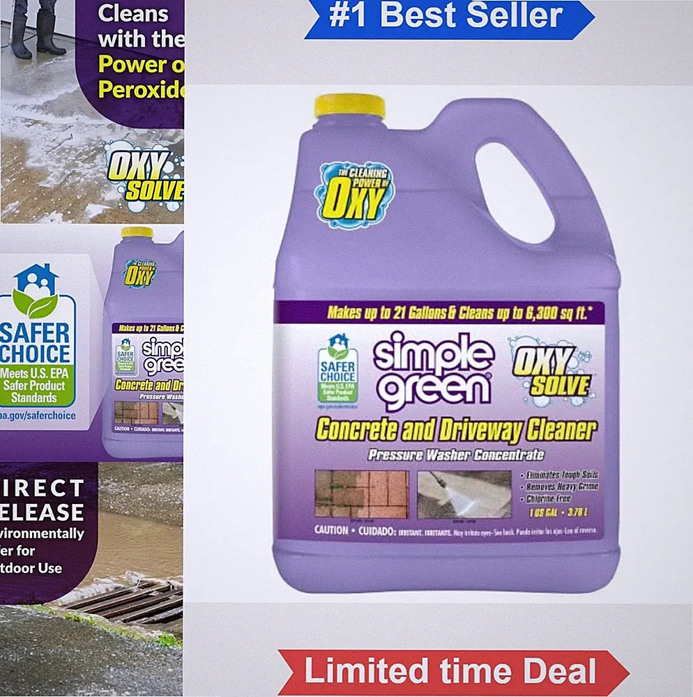 Concrete Cleaner Driveway Pressure Washer 128 Fl Oz Unscented Peroxide Oxy