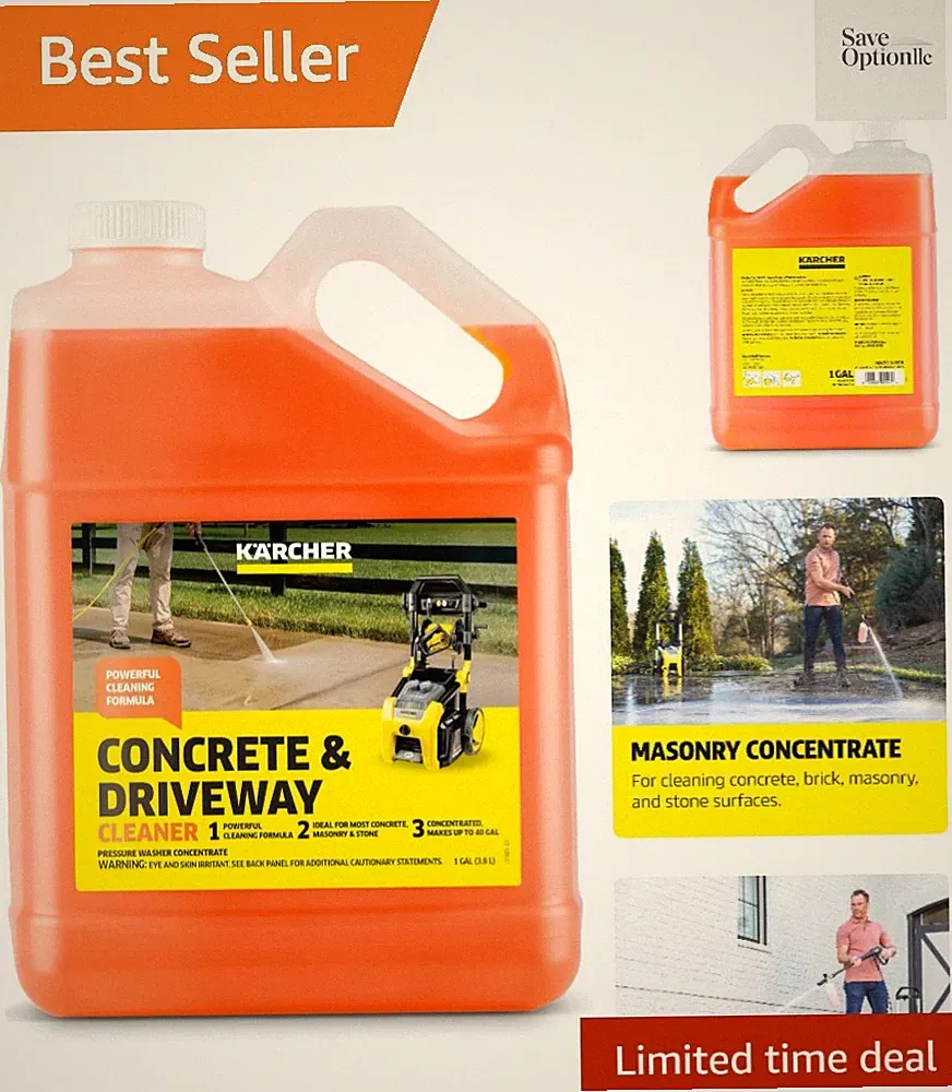 Concrete & Driveway Cleaner for Pressure Washers, up to 40 Gal | Removes Dirt...