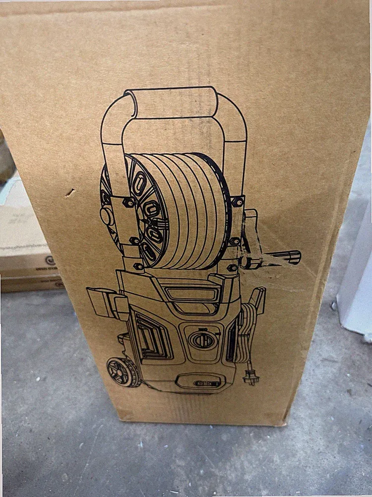 Corded Electric Pressure Washer w/ Hose Reel, Wheels, Green