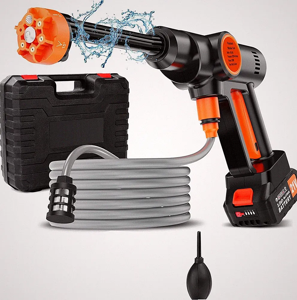 Cordless 6-in-1 Car Washer with Foam Cannon & 6000mAh Battery for Home Cleaning