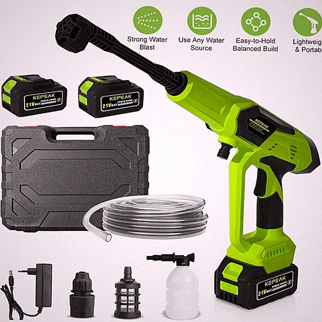 Cordless Car Cleaning Tool 200W Portable Vehicle Cleaner Water Sprayer w Battery