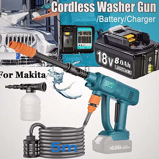 Cordless Electric High Pressure Washer Spray Gun/Battery PACK For Makita 18V