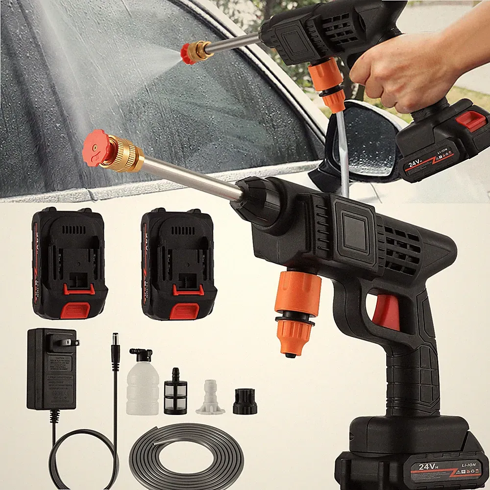 Cordless Electric High Pressure Water Spray Car Gun Portable Washer Cleaner Tool