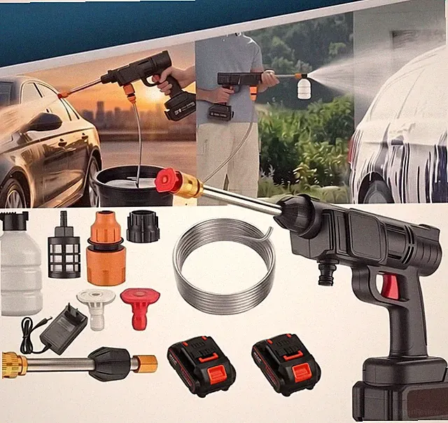 Cordless Electric High Pressure Water Spray Gun Car Washer Cleaner Kit 2 Battery
