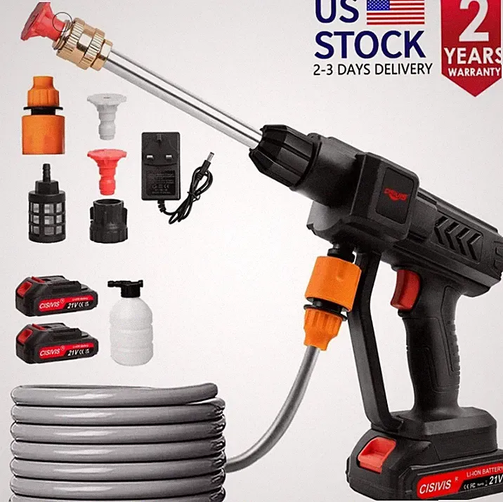 Cordless Electric High Pressure Water Spray Gun Car Washer Portable Cleaner Kit