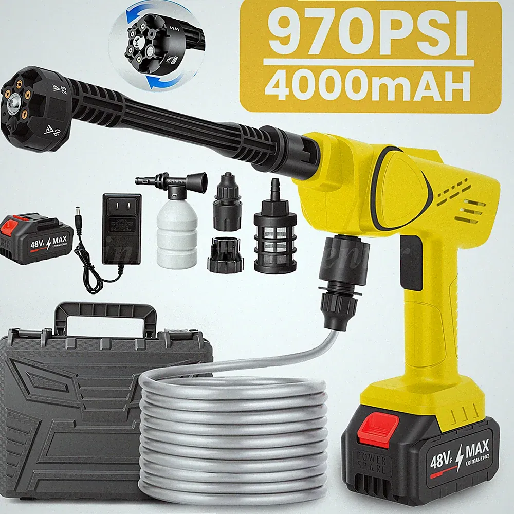Cordless Electric High Pressure Water Spray Gun Portable Car Washer Cleaner 21V