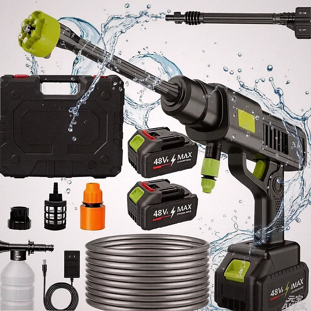 Cordless Electric High Pressure Water Spray Gun Portable Car Washer Cleaner Tool