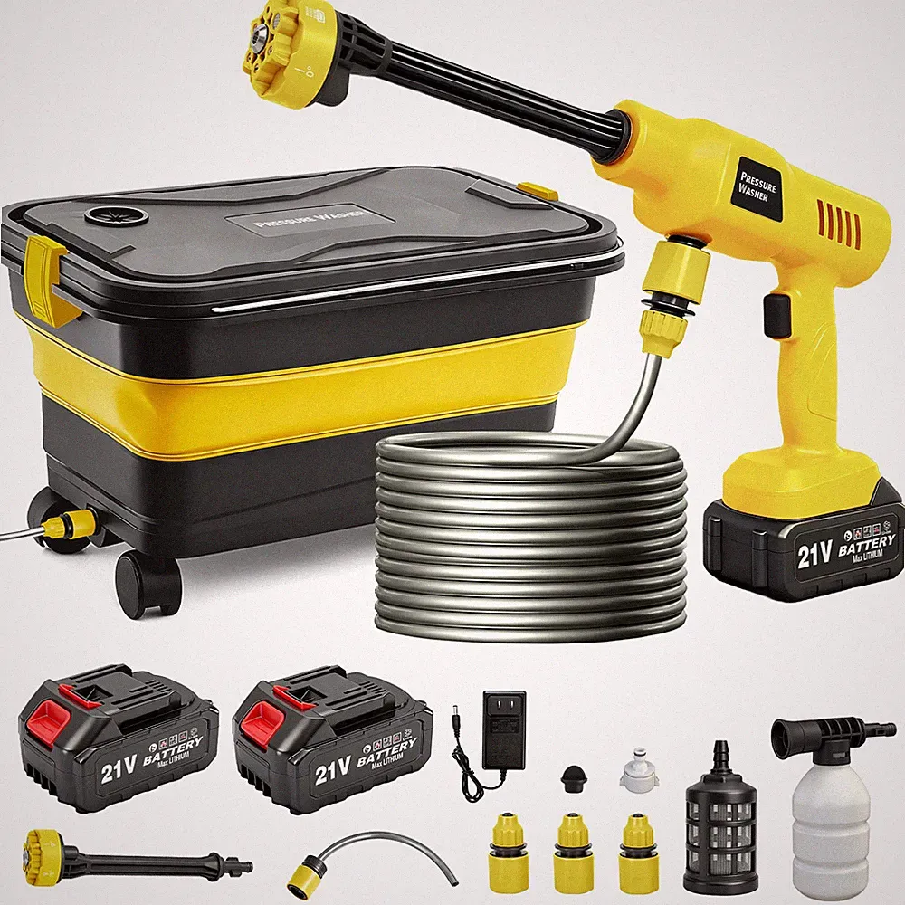 Cordless Electric High Pressure Water Spray Gun Portable Car Washer W Water Tank