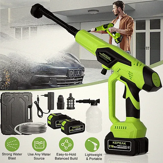Cordless Electric Pressure Washer Portable Power Water Gun Car Wash Jet Cleaner
