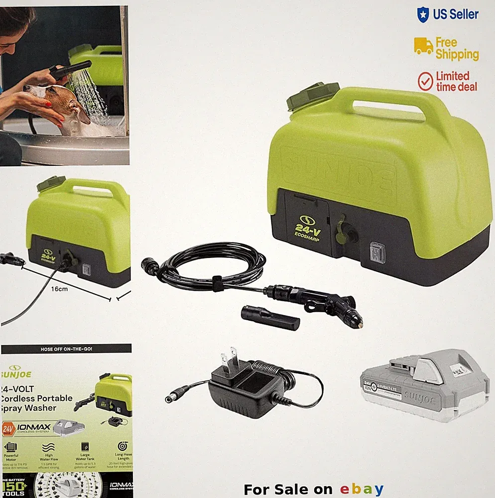 Cordless Electric Pressure Washer with 2.0Ah Battery, 1.5 GPM