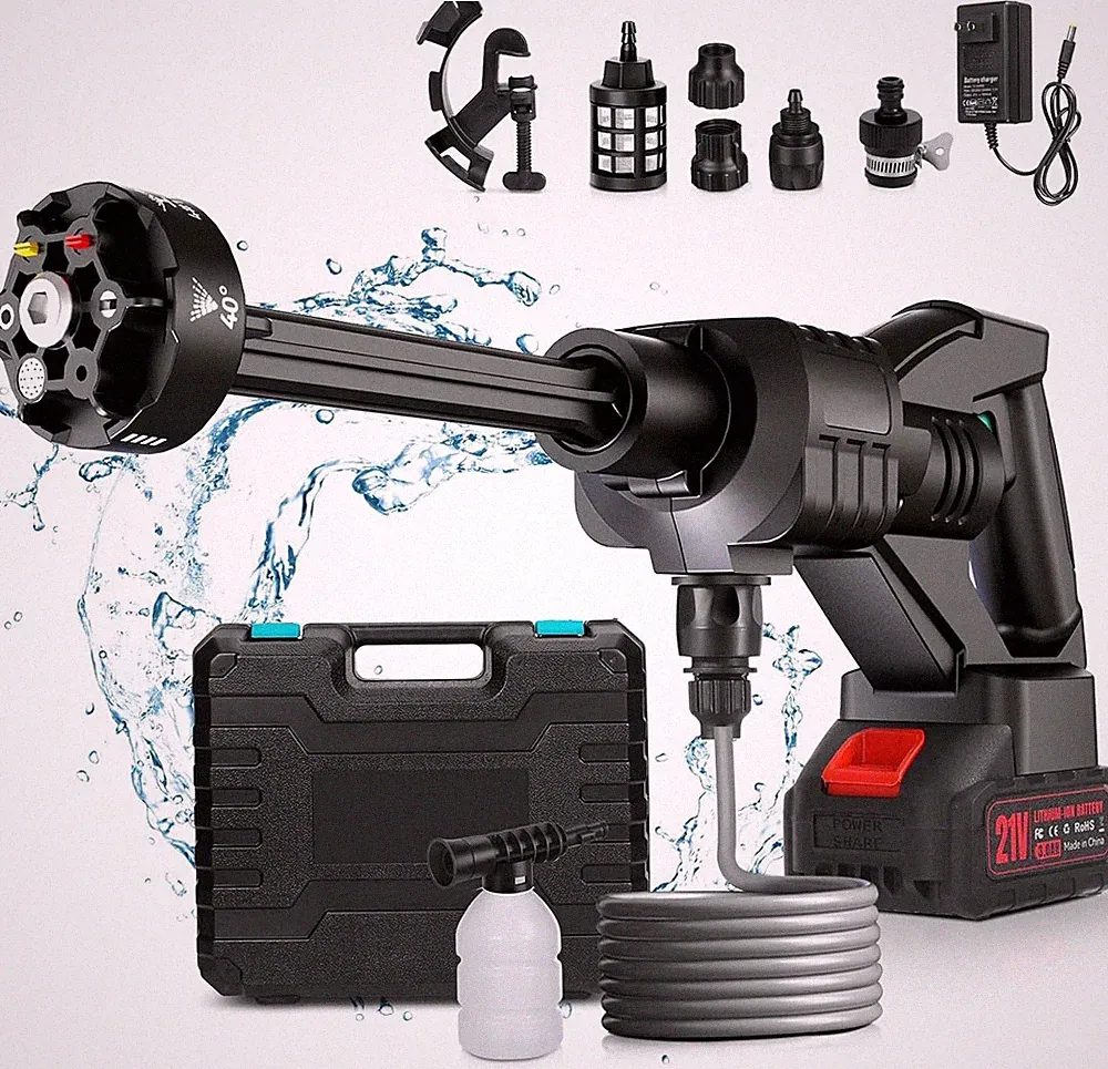 Cordless Handheld Pressure Washer, 800 PSI, 1.5 GPM, 6-in-1 Nozzle, 1 Battery