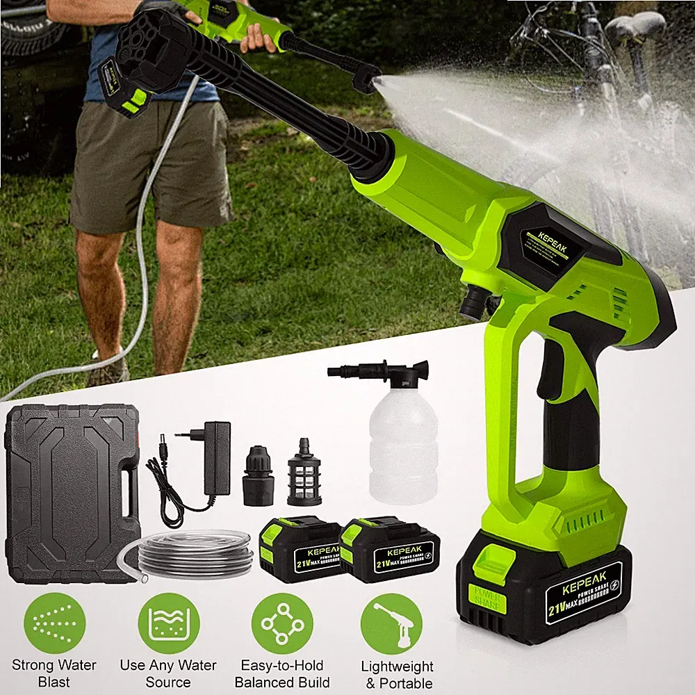 Cordless High Pressure Car Washer Portable Car Wash Cleaner Machine Water Gun