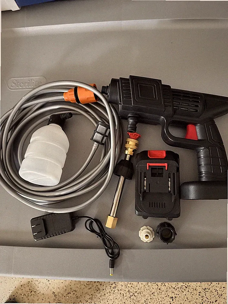 Cordless High Pressure Car Washing Gun Pressure Washer Gun 2 Nozzle