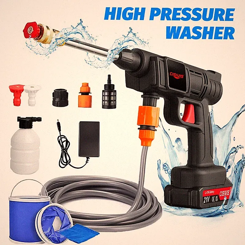 Cordless High Pressure Car Washing Gun Pressure Washer Gun with 2 Battery