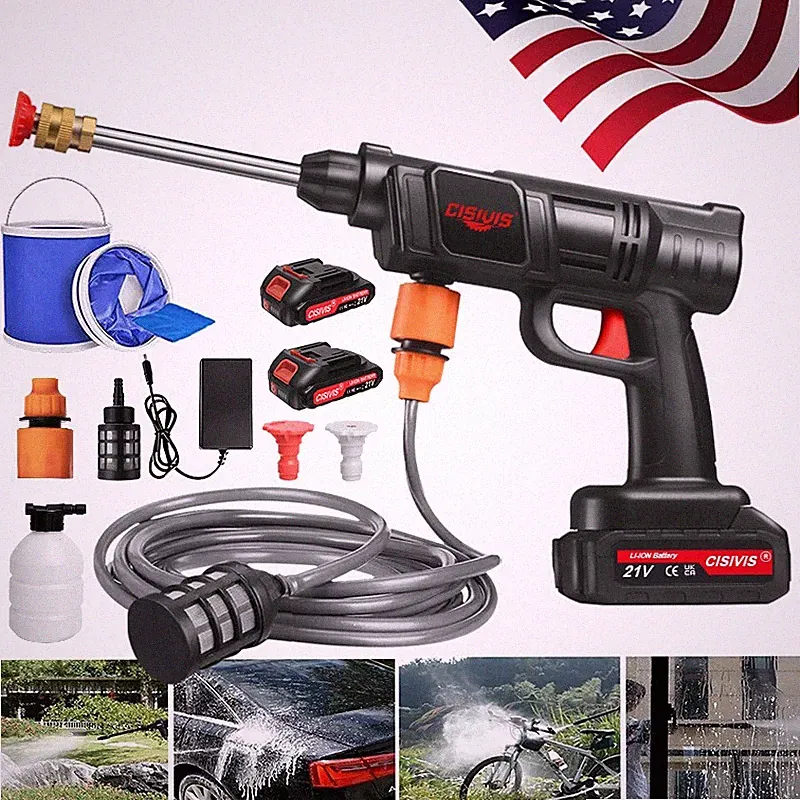Cordless High Pressure Car Washing Gun Pressure Washer Gun with 2 Battery