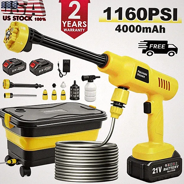 Cordless High Pressure Car Washing Gun Pressure Washer Gun with 6-in-1 Nozzle